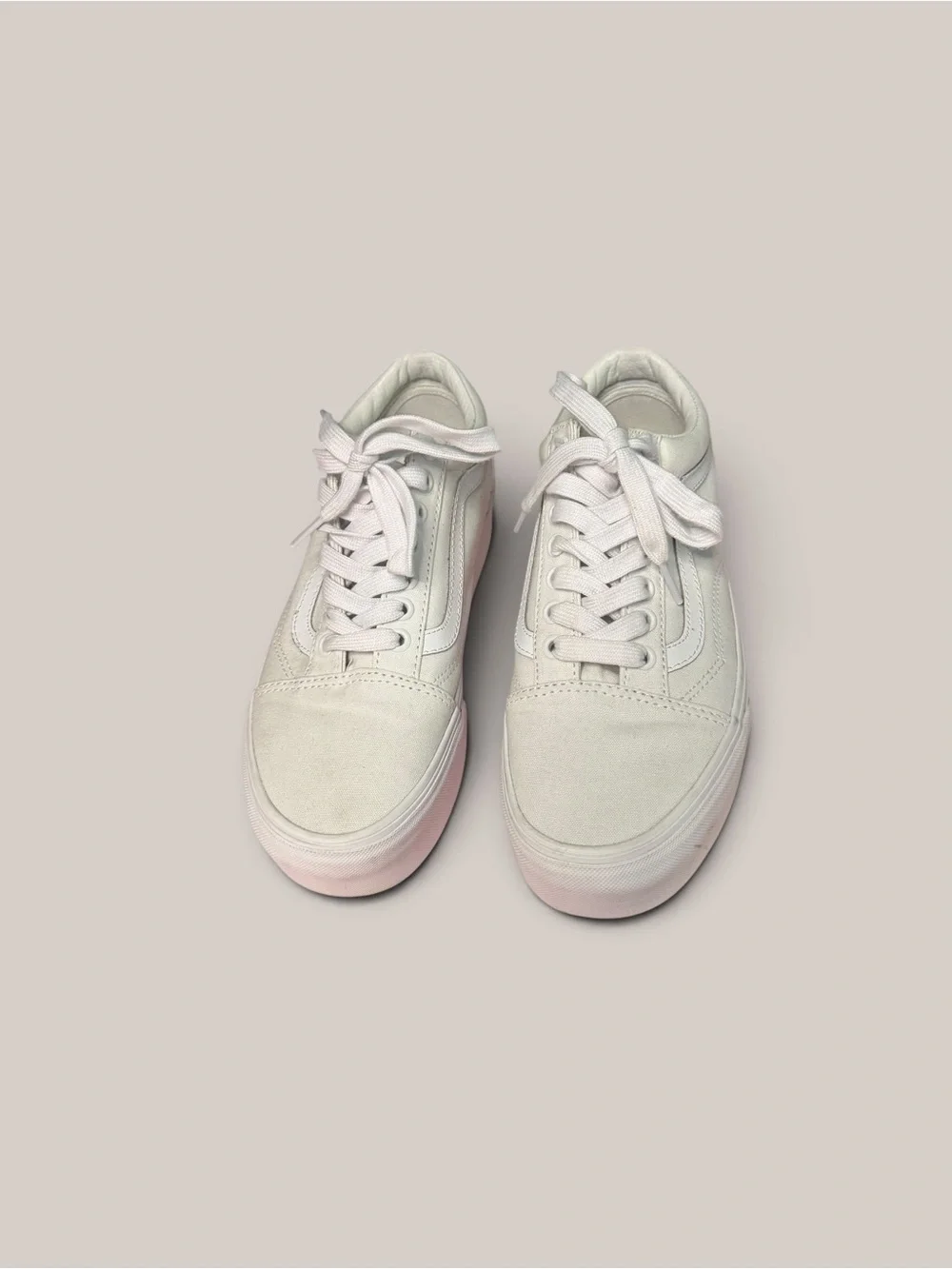 Vans Old Skool white platform sneakers